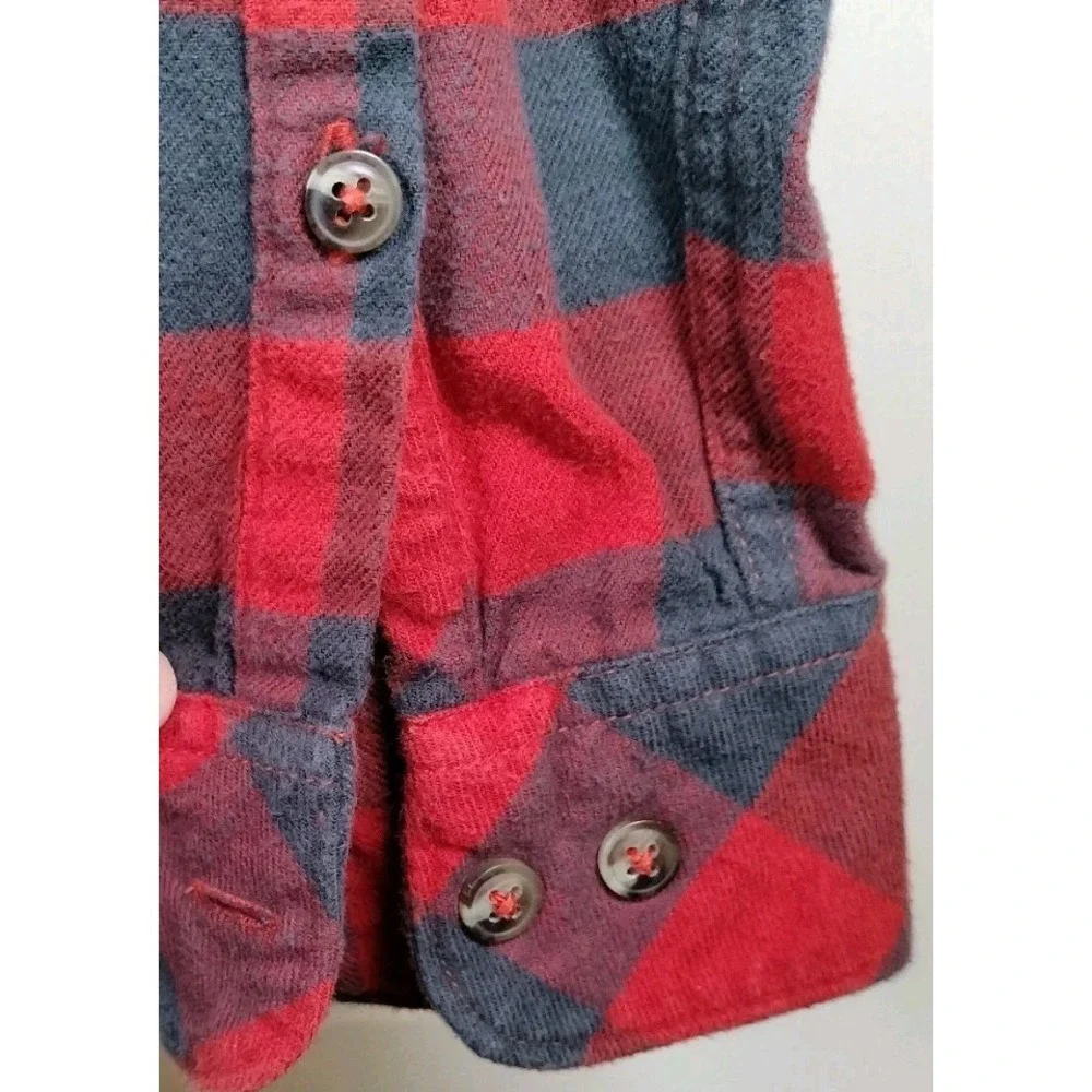 The North Face Flannel Shirt Mens Large Red Black Buffalo Check Long Sleeve